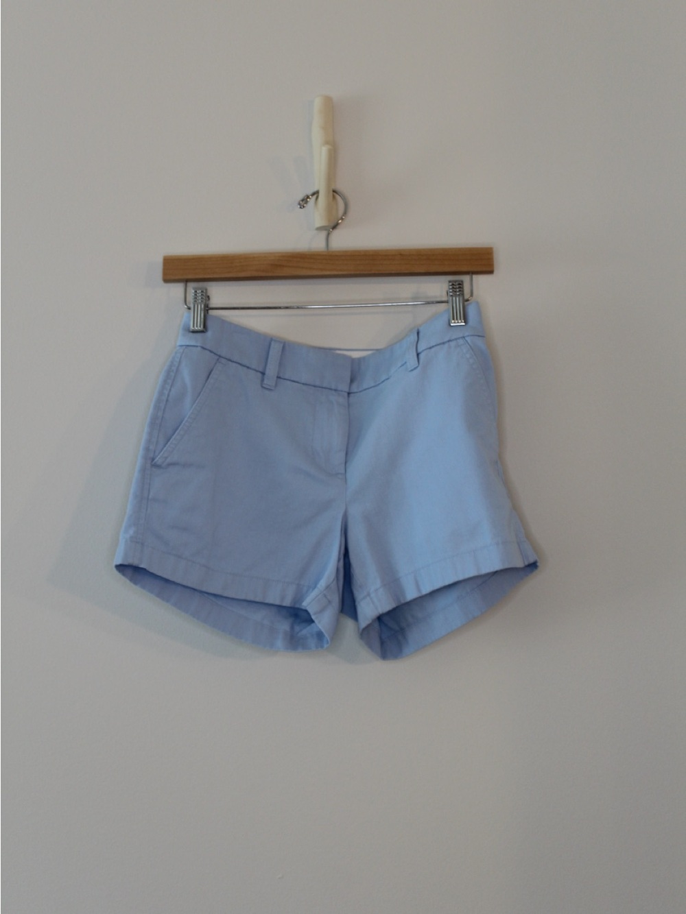 J Crew Factory Chino Shorts Womens Size 0 Light Blue Cotton Classic 3.5in